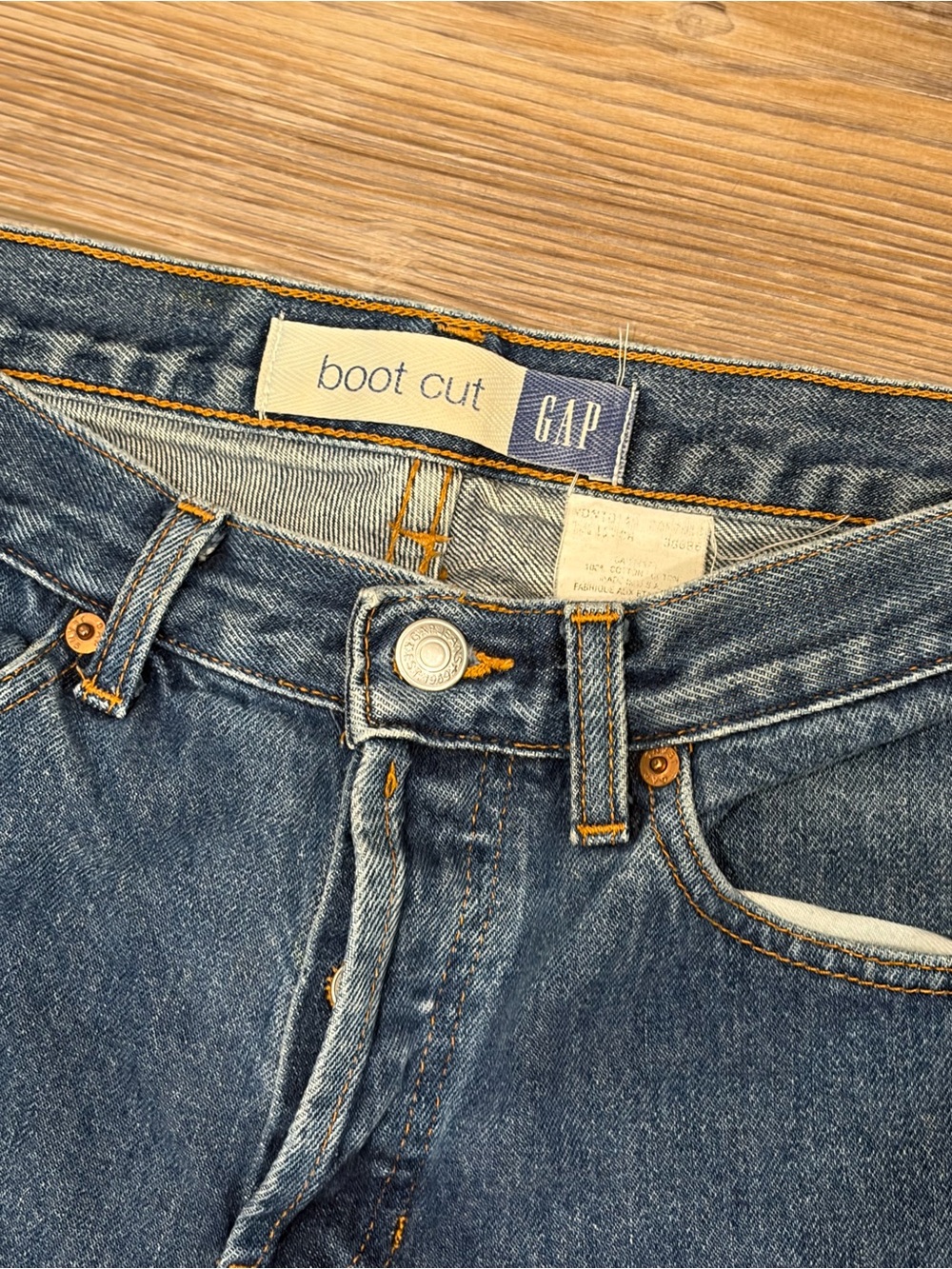 Vintage Gap Y2K bootcut 2002 button fly 6 regular frayed hem great condition - Picture 4 of 14